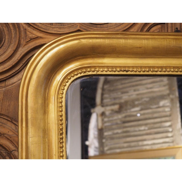 Circa 1850 French Gold Louis Philippe Mirror With Greek Key Motif For Sale - Image 9 of 18
