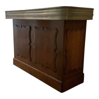 Early 20th Century Pewter and Oak Bar For Sale