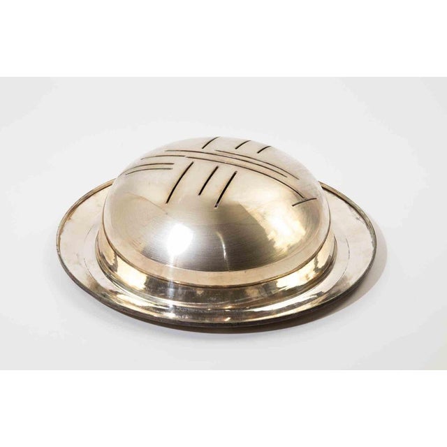 1960s Modernist Silver Bowl with Geometric Pierced Design, 1960s For Sale - Image 5 of 6