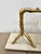 Organic Modern Baker Kim Lantern Desk Lamp. Round shade with gold accents, beige leather. Original Retail $3692. Showroom...