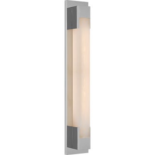 Kelly Wearstler for Visual Comfort Signature Covet 26" Bracketed Bath Light in Polished Nickel with Alabaster For Sale