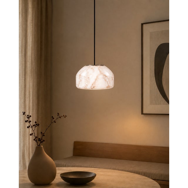 Contemporary White Marble Blown Glass Pendant Light by Artem Zakharchenko-Halytskyi For Sale - Image 3 of 5