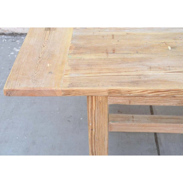 Large Farm Table in Heart Pine by Petersen Antiques For Sale In Los Angeles - Image 6 of 11