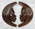 Mid 20th Century Vintage African Tribal Carved Crescent Moon Man & Women Wall Sculptures - A Pair For Sale - Image 5 of 10