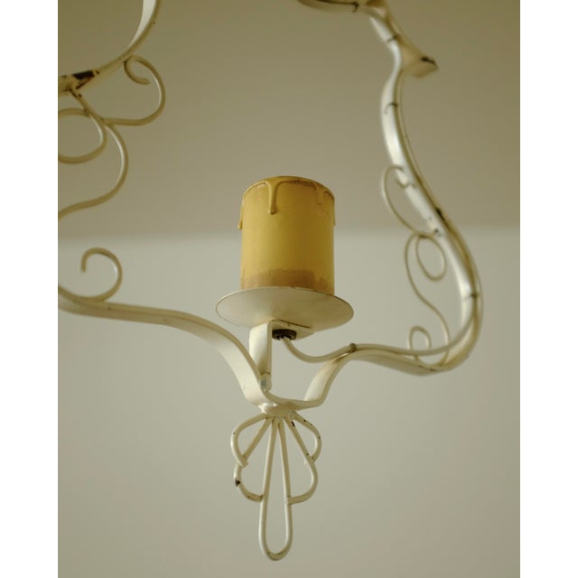 Metal 1950s White Painted Metal Pendant For Sale - Image 7 of 10