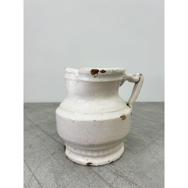 Antique White Pinched Spout Jug For Sale - Image 5 of 12