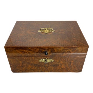 Late Biedermeier Box in Walnut and Walnut Burl, Austria, 1850s For Sale