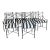 Vintage Mid Century Restored Classic Giacometti Style Outdoor Dining Chairs 10 Chairs in Hammered Black Finish For Sale