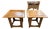 Pair of Vintage Mid-Century Modern Square Walnut & Oak Side Tables For Sale