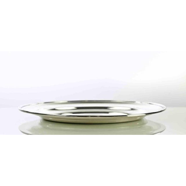 Vintage Silver-Plated Serving Plate, Italy, 1970s For Sale - Image 3 of 5