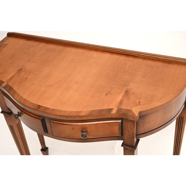 Antique Georgian Style Yew Wood Console Table, 1950 For Sale - Image 6 of 9