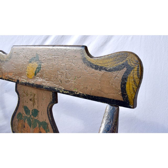 Mid-19th Century American Folk Art Hand Painted Bench, Poplar & Pine For Sale - Image 4 of 12