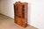 English Henredon Georgian Carved Mahogany and Burl Wood Lighted Breakfront Bookcase Cabinet For Sale - Image 3 of 11