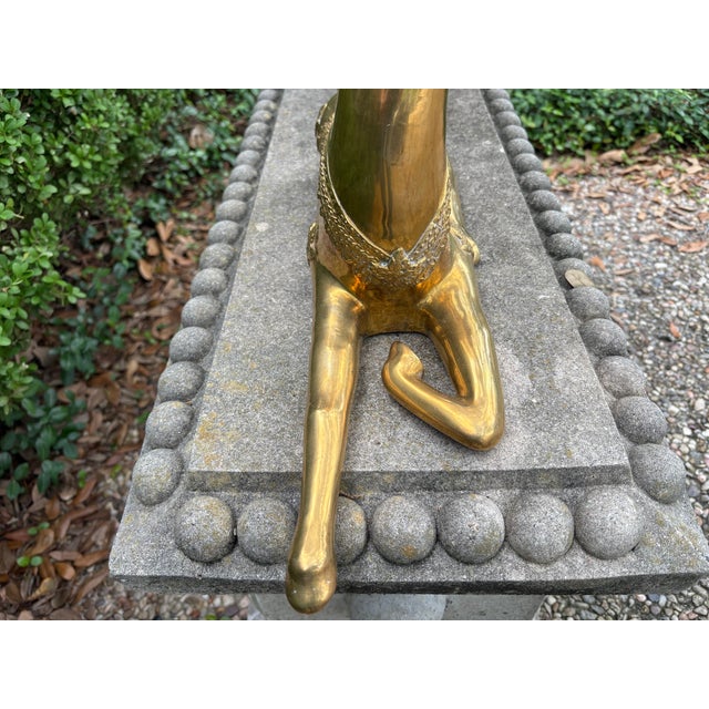 1960s Pair of Hollywood Regency Brass Stags For Sale - Image 10 of 13