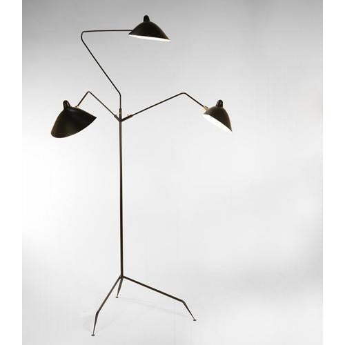 Not Yet Made - Made To Order Mid-Century Modern Black Floor Lamp with Three Rotating Arms by Serge Mouille For Sale - Image 5 of 15