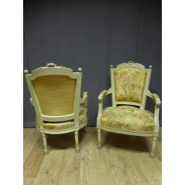 Set of Antique Louis XVI Style Armchairs For Sale - Image 8 of 9
