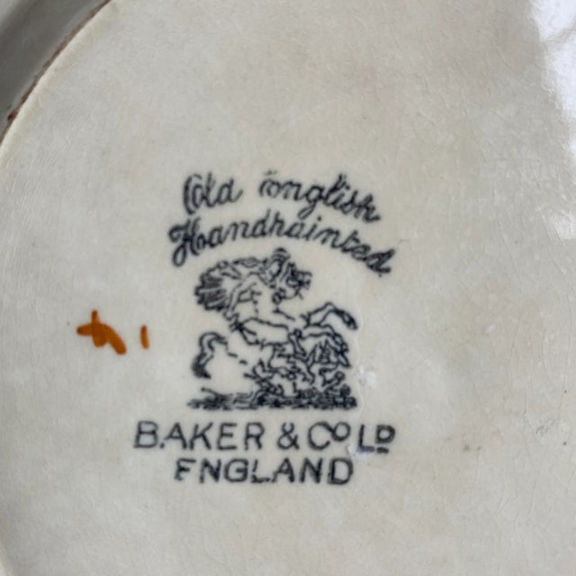 Vintage English Hand-Painted Baker & Co. Plate For Sale In Chicago - Image 6 of 9