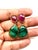 Bochic "Capri" Ruby & Multi Rough Cut Emerald Earrings Set In 18K Gold & Silver For Sale - Image 12 of 18