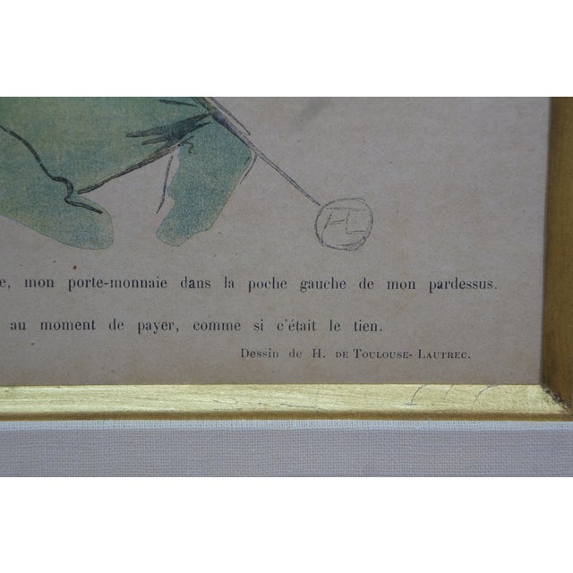 4 Antique Le Rire French Belle Epoque Satirical Comic Journal Framed Art 20" For Sale - Image 13 of 18