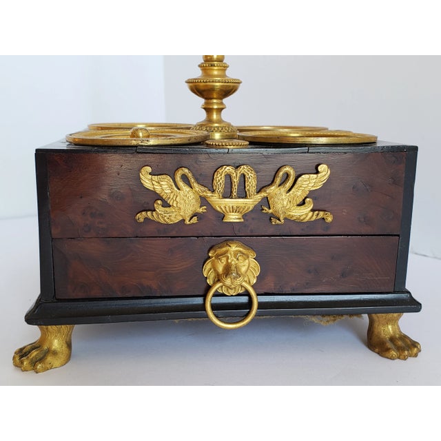 Early 19th Century Antique Empire French Gilt Bronze Inkwell For Sale - Image 5 of 12