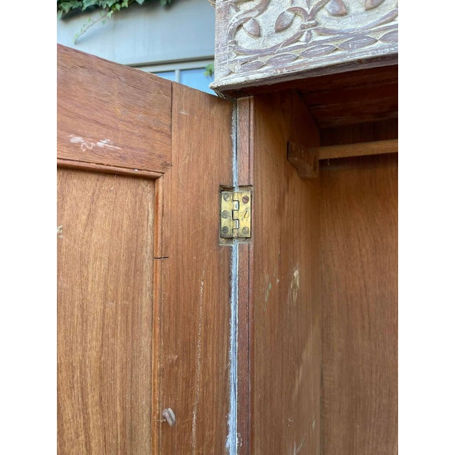 Anglo-Indian Solid Teakwood Press Armoire Wardrobe Cupboard, Mid 19th Century For Sale - Image 12 of 16