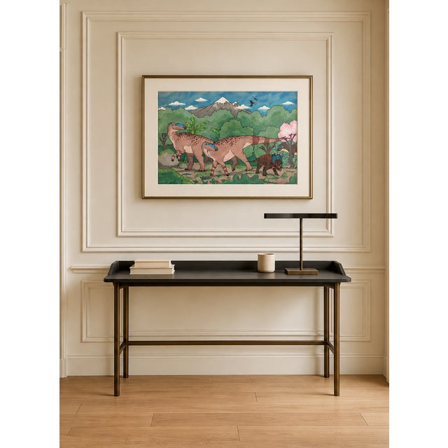Illustration Atelier Aria Lumae Kai Hanna Van Wouden Dinosaur Paradigm Original Gouache Fine Art Cotton Rag Gallery Board Print 24 X 18 For Sale - Image 3 of 15