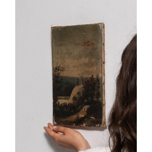 Early 20th Century Early 20th Century France Chocolate Canvas Painting For Sale - Image 5 of 15