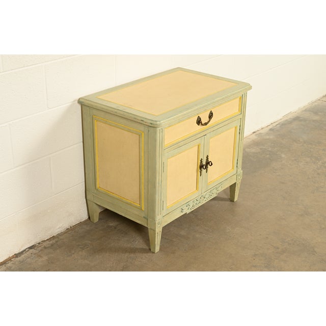 Baker Furniture Company Baker Furniture French Regency Louis XVI Cream Lacquered Nightstand, Circa 1960s For Sale - Image 4 of 14