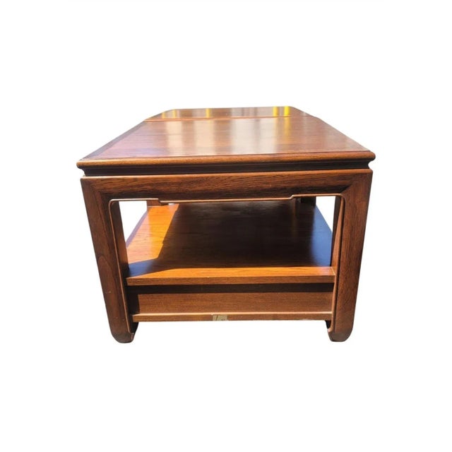 1970s Ming Style One Drawer Side Tables With Protective Glass Tops, a Pair For Sale - Image 9 of 11