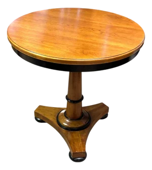 1970's John Widdicomb Neoclassical Round Pedestal Occasional Table