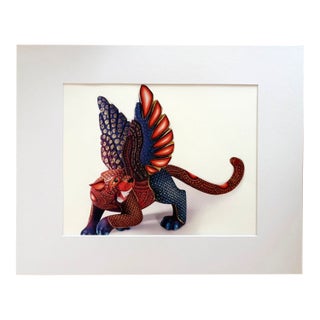 Jaguar Eagle: Ltd Edition Print of Oaxacan Alebrije Wood Carving in 16x20 Mat For Sale