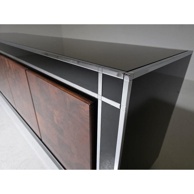 1970s Sideboard in Burl Walnut and Black Lacquer by Mario Sabot, Italy, 1970s For Sale - Image 5 of 9
