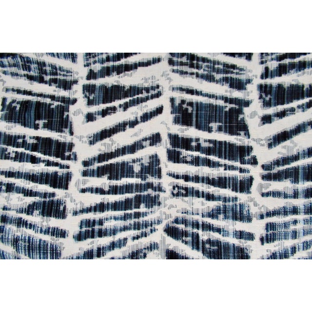 C.1970's MCM Lucite Ribbon X-Mitered Stool, Newly Upholstered, With Brunschwig & Fils Velvet For Sale - Image 11 of 12