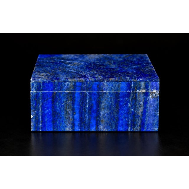 Lapis Lazuli Box Single Panel Whole Slab Top Italian Made No Dyes or Fillers For Sale In Los Angeles - Image 6 of 13