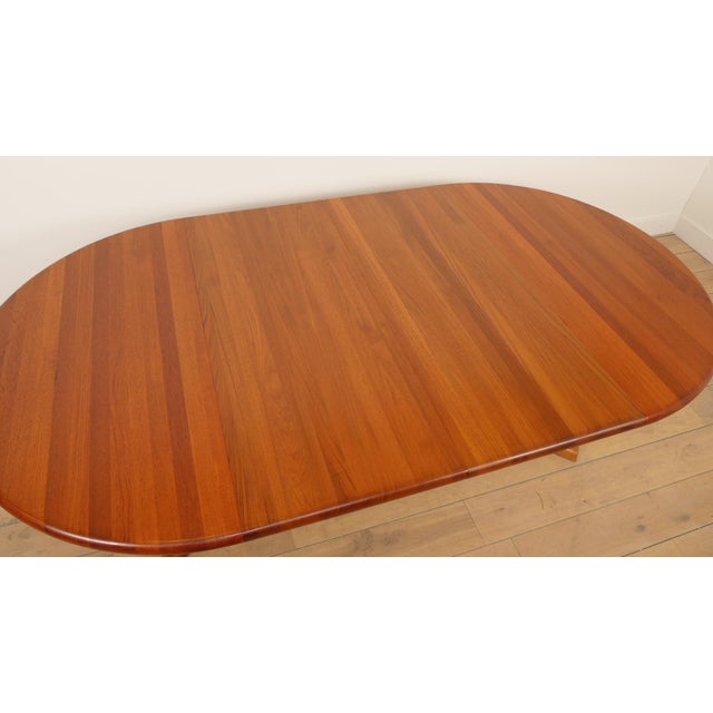Vintage Extendable Teak Dining Table attributed to Dyrlund, 1960s For Sale - Image 9 of 11