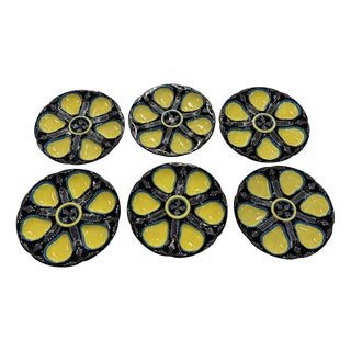 Earthenware Oyster Service from Quimper, 1950s, Set of 6 For Sale