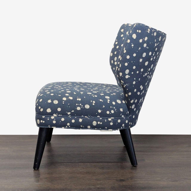 Modern West Elm + Kate Spade Blue Polka Dot Lounge Chair For Sale - Image 3 of 7
