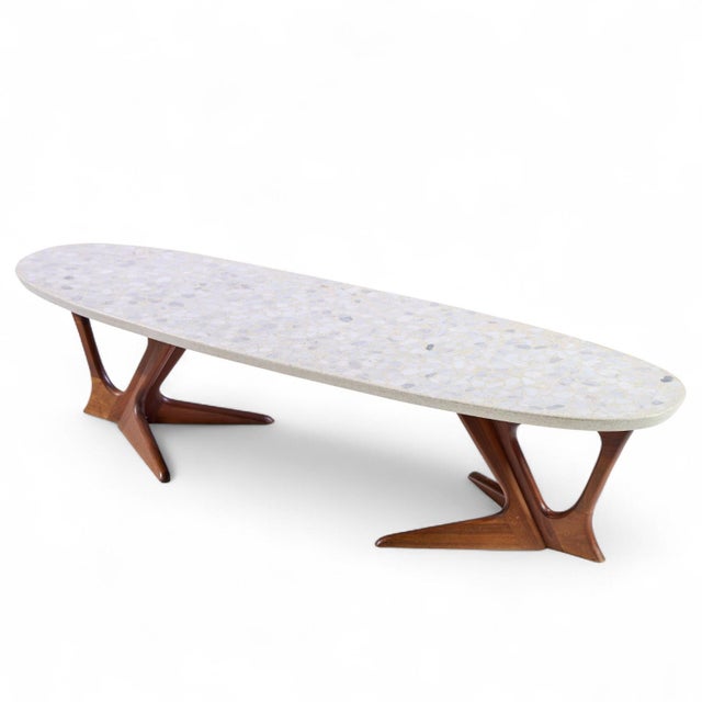 Brown Harvey Probber Mid Century Walnut and Terrazzo Coffee Table For Sale - Image 8 of 8