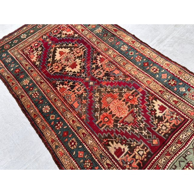 Tribal Antique Caucasian Shirvan Akstafa Hand-Knotted Wool Rug - 6'9" X 3'9" For Sale - Image 3 of 12