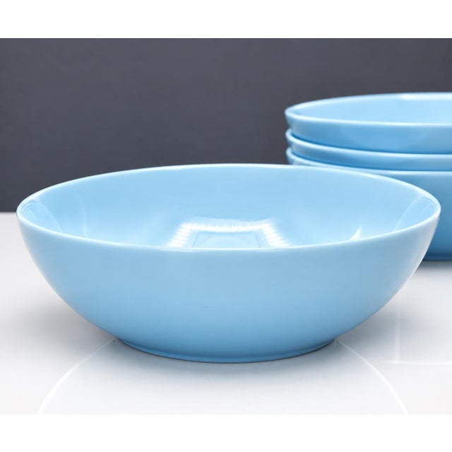 Vintage Blue Opaline Glass Bowls Set of Four For Sale In New York - Image 6 of 8