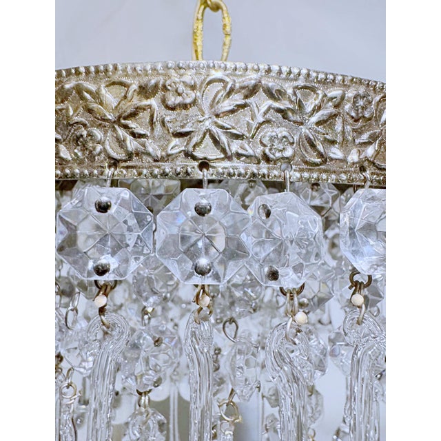 1950s 1950s Italian Brass Upside Down Layered Cake Chandelier For Sale - Image 5 of 8