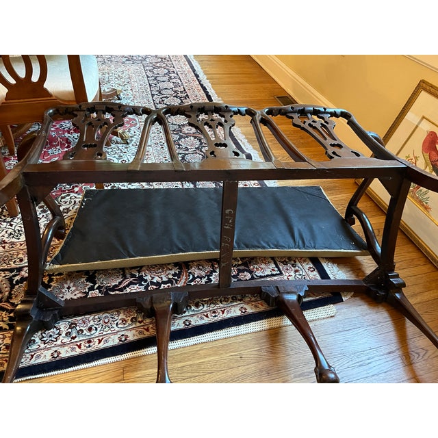 Circa 1800 Mahogany Triple Chair Settee For Sale - Image 11 of 12