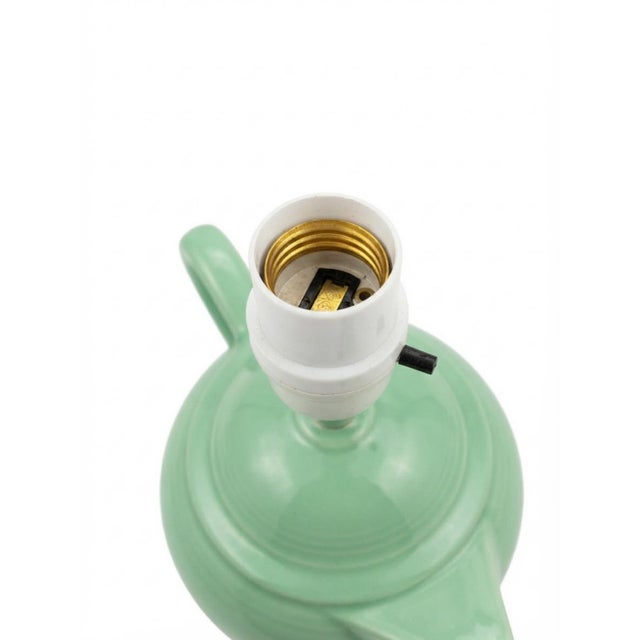 Ceramic Vintage Green Ceramic Teapot Accent Lamps - a Pair For Sale - Image 7 of 9