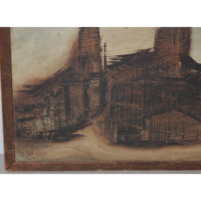 1960s Abstract Cityscape by Beat Era San Francisco Artist George Bertuccelli C.1960s For Sale - Image 5 of 8