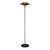 Torchiere Floor Lamp - Rancho Mirage, Matte Black & Gold-Leaf Shade, Weathered Brass, Black Marble Base, Dimmer For Sale