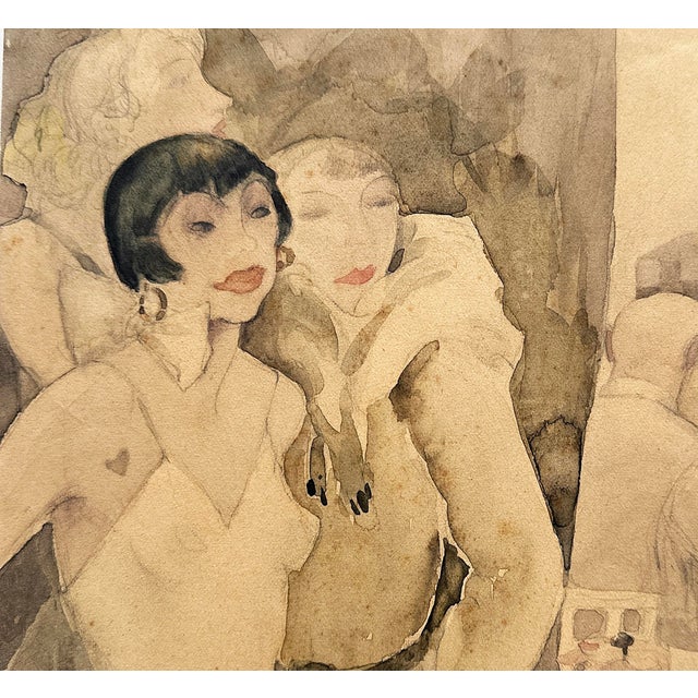 Jeanne Mammen, Illustrious Society (Illustre Gesellschaft), 1920s, Watercolor For Sale - Image 4 of 9