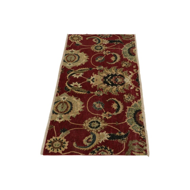 Traditional 17th-Century Inspired Rug in Burgundy, Gold & Green Florals by Rug & Kilim For Sale - Image 3 of 6