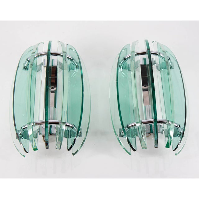 Glass Wall Lamps by Veca, 1970s, Set of 2 For Sale - Image 3 of 10
