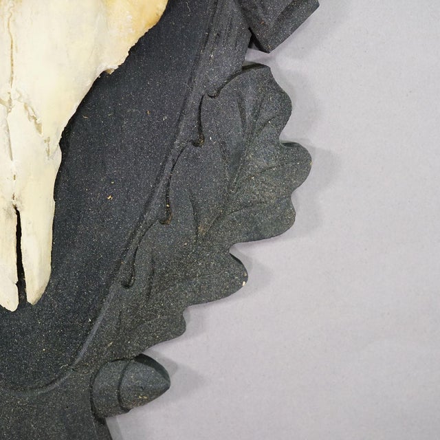 Wood Antique Black Forest Red Deer Trophy on Carved Plaque - Germany 1930s For Sale - Image 7 of 7
