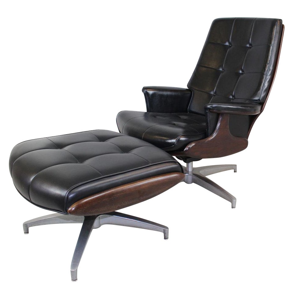Heywood Wakefield Lounge Chair and Ottoman Chairish